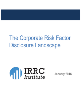 The Corporate Risk Factor Disclosure Landscape