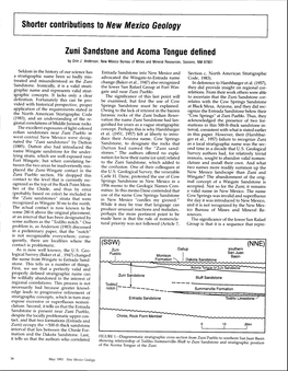 Zuni Sandstone and Acoma Tongue Defined