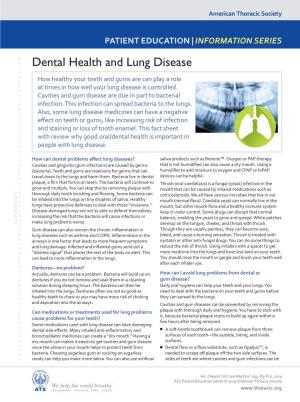 Dental Health and Lung Disease