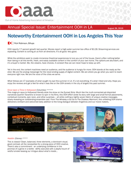 Noteworthy Entertainment OOH in Los Angeles This Year