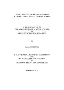 Layers of Liminality: a Grounded Theory Study of Refugee Women in Ankara, Turkey