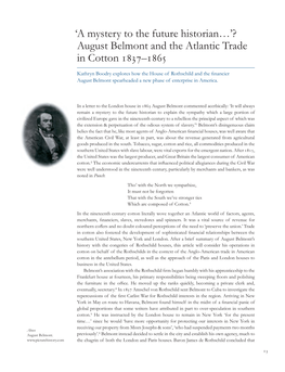 August Belmont and the Atlantic Trade in Cotton 1837‒1865
