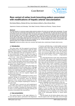Download PDF Rare Variant of Celiac Trunk Branching Pattern Associated