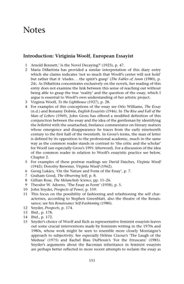 Introduction: Viriginia Woolf, European Essayist