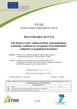 STAR Report D5.2 Population Models