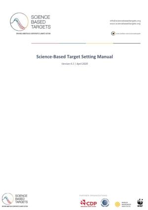 Science-Based Target Setting Manual Version 4.1 | April 2020