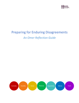 Preparing for Enduring Disagreements an Omer Reflection Guide