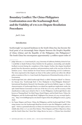 Boundary Conflict: the China-Philippines Confrontation Over the Scarborough Reef, and the Viability of UNCLOS Dispute Resolution Procedures