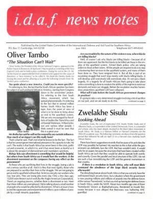 Oliver Tambo Zwelakhe Sisulu