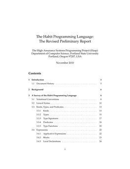 The Habit Programming Language: the Revised Preliminary Report