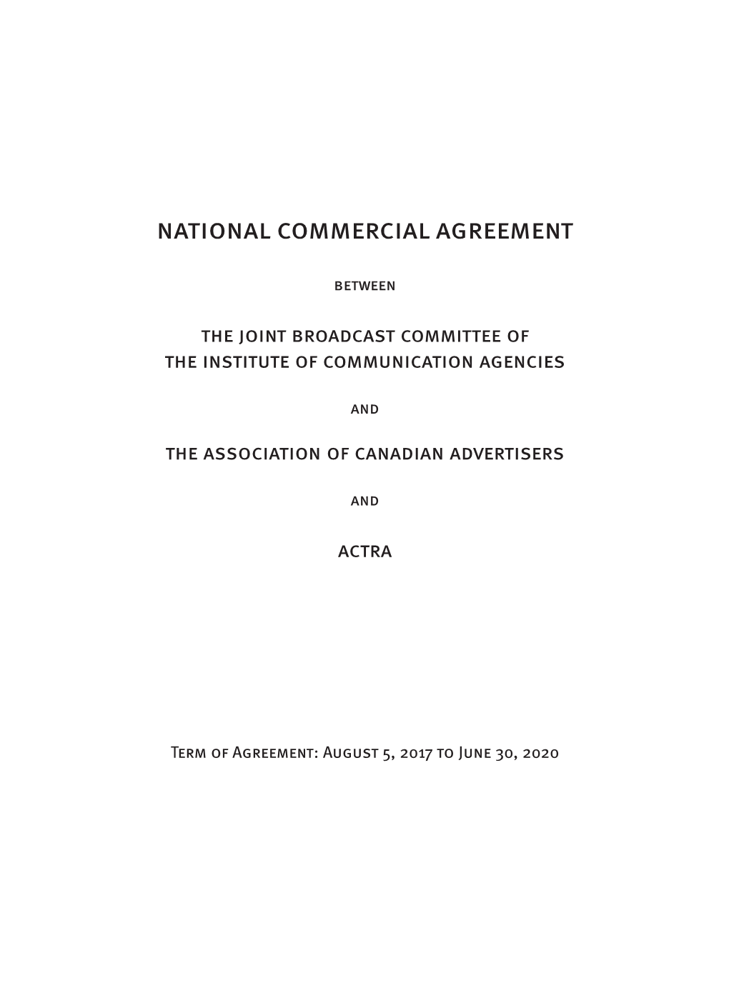 National Commercial Agreement