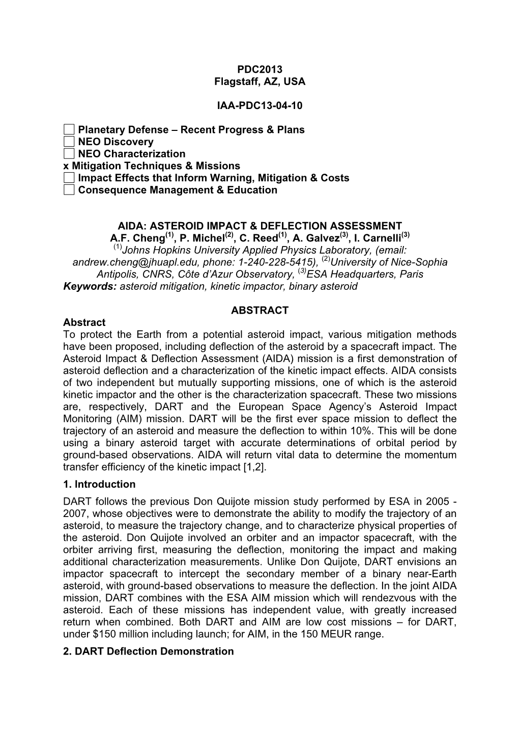 PDC2013 Flagstaff, AZ, USA IAA-PDC13-04-10 Planetary Defense – Recent Progress & Plans NEO Discovery NEO Characterization