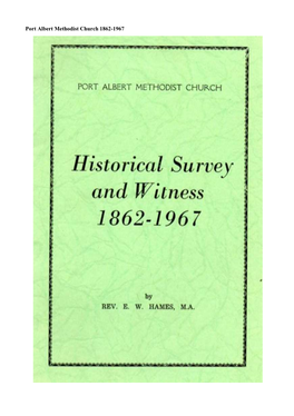 Port Albert Methodist Church 1862-1967