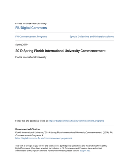 2019 Spring Florida International University Commencement