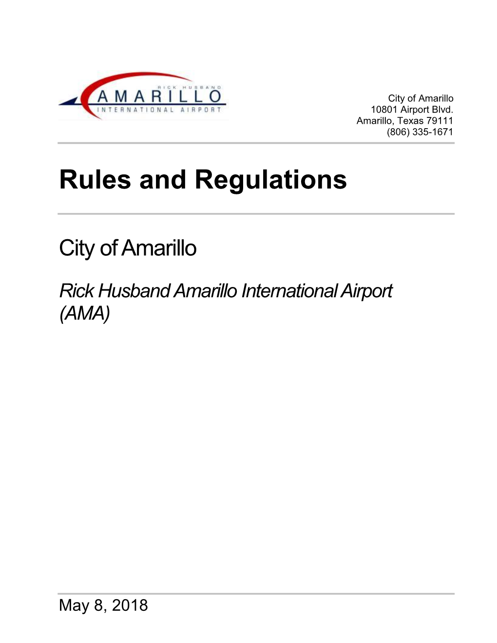 1) Rules and Regulations