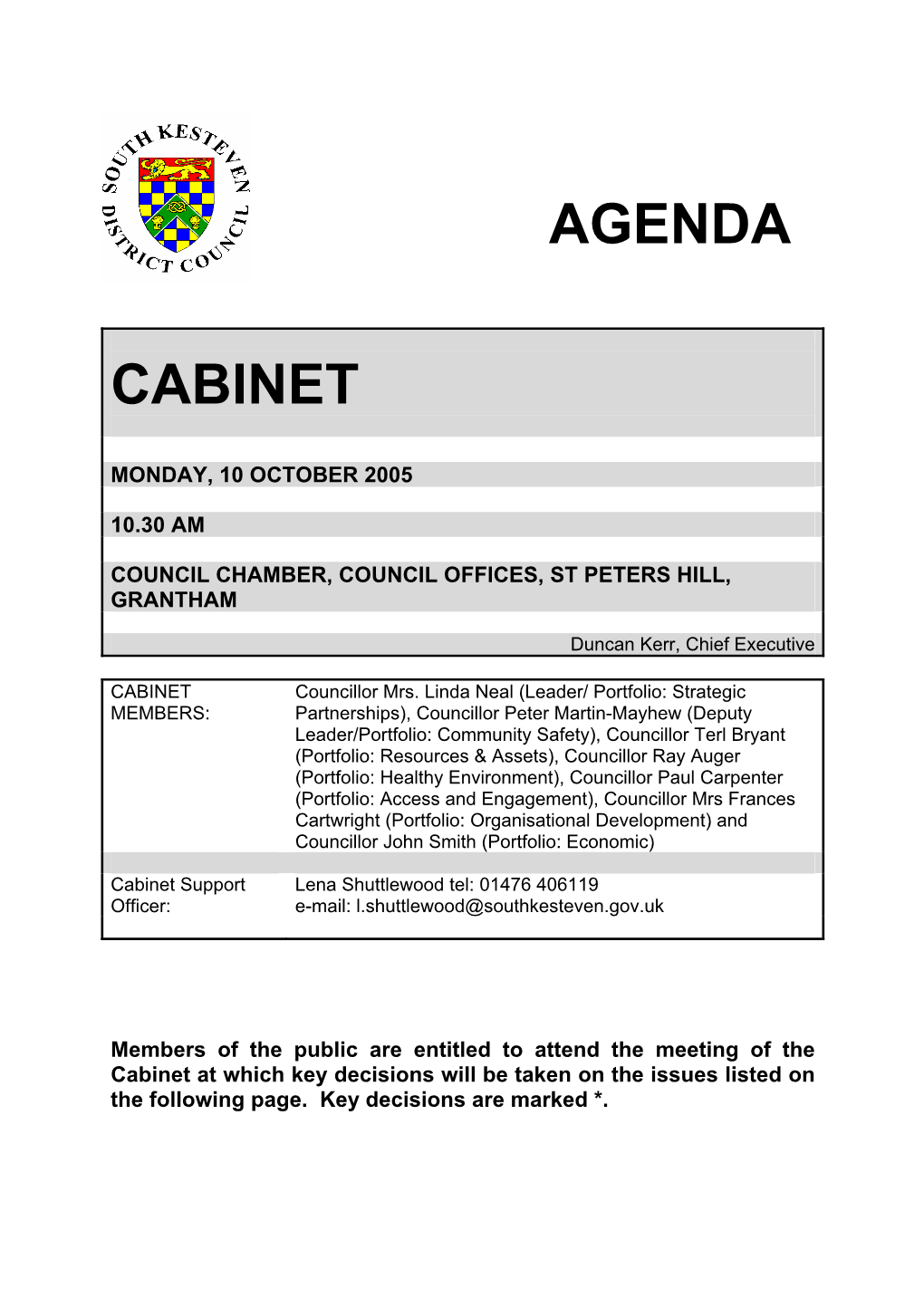 Agenda Cabinet