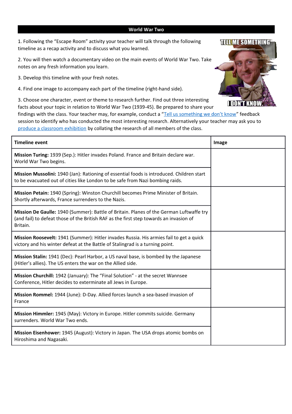 3. Develop This Timeline with Your Fresh Notes