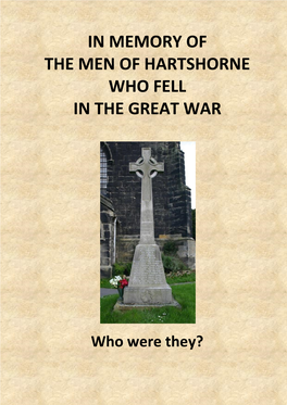 In Memory of the Men of Hartshorne Who Fell in the Great War