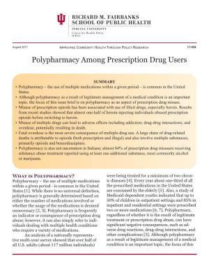 Polypharmacy Among Prescription Drug Users