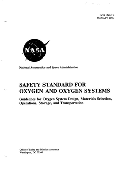 Safety Standard for Oxygen and Oxygen Systems