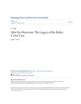 After the Hurricane: the Legacy of the Rubin Carter Case Judith L