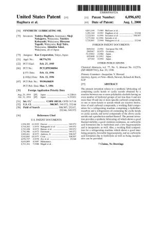 United States Patent (19) 11 Patent Number: 6,096,692 Hagihara Et Al