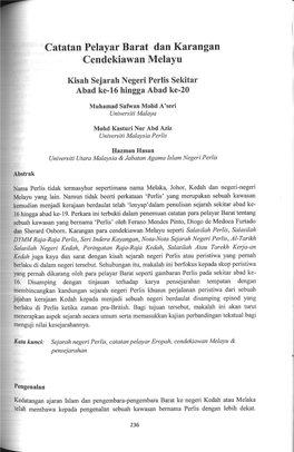 Catatan Pelayar Barat Dan Karangan Cendekiawan Melayu