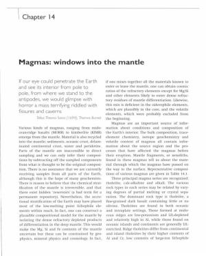 Chapter 14. Magmas: Windows Into the Mantle