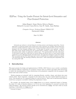 Elfbac: Using the Loader Format for Intent-Level Semantics and Fine-Grained Protection