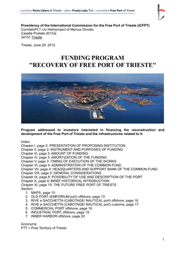 Funding Program "Recovery of Free Port of Trieste"