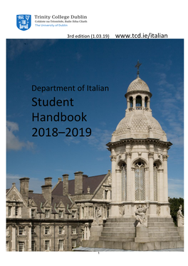 Department of Italian Student Handbook 2018–2019