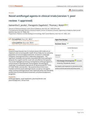 Novel Antifungal Agents in Clinical Trials[Version 1; Peer Review: Awaiting Peer Review]