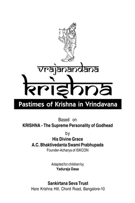 KRISHNA Pastimes of Krishna in Vrindavana