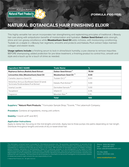 Natural Botanicals Hair Finishing Elixir