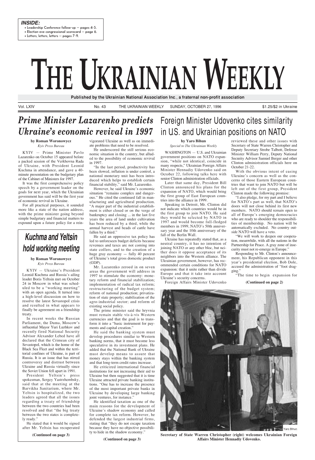 The Ukrainian Weekly 1996, No.43