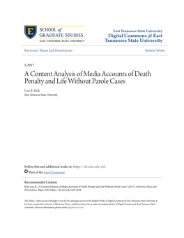 A Content Analysis of Media Accounts of Death Penalty and Life Without Parole Cases Lisa R
