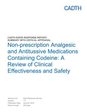 Non-Prescription Analgesic and Antitussive Medications Containing Codeine: a Review of Clinical Effectiveness and Safety