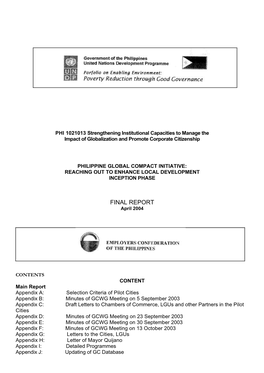 FINAL REPORT April 2004