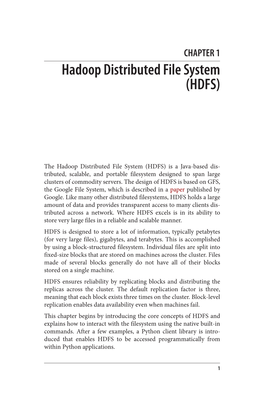 Hadoop Distributed File System (HDFS)