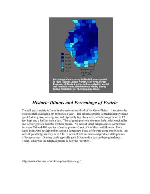 Historic Illinois and Percentage of Prairie