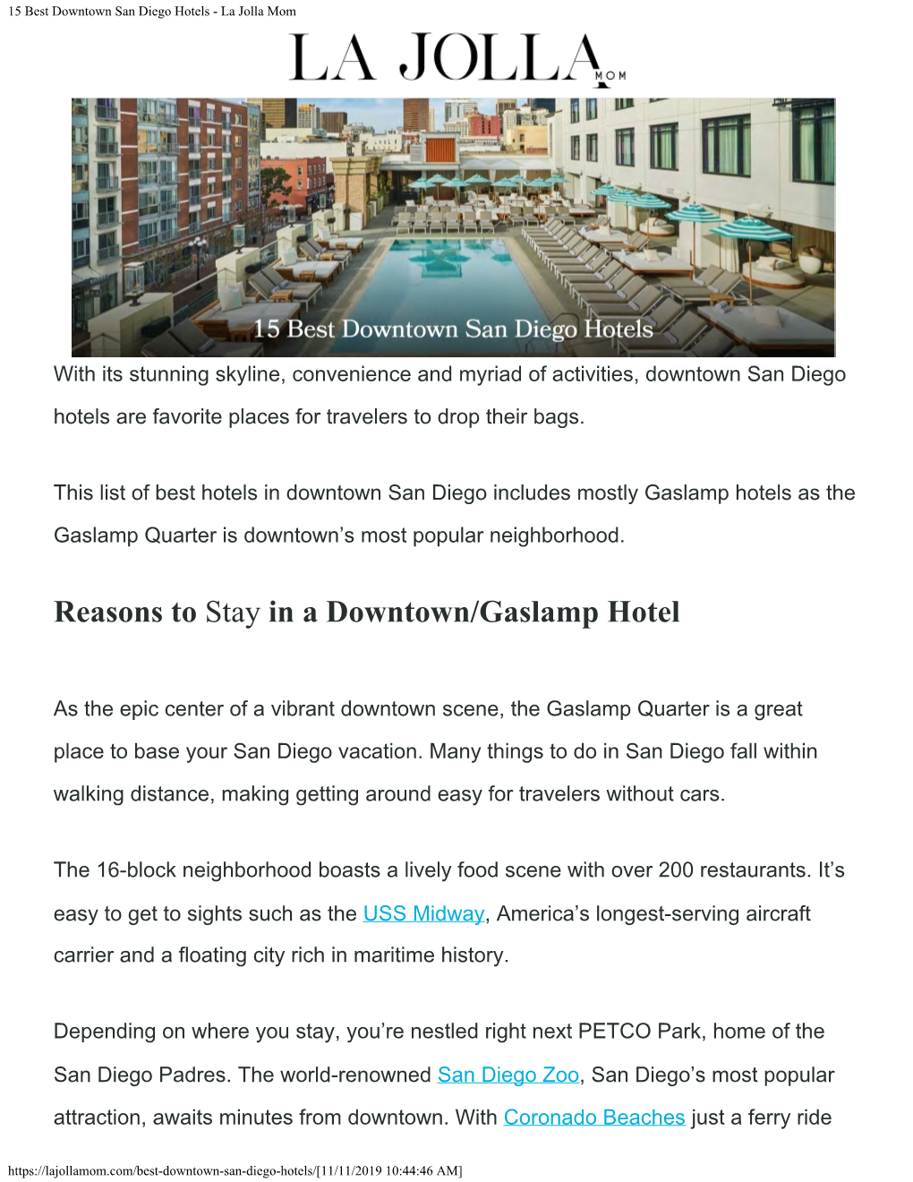 15 Best Downtown San Diego Hotels - La Jolla Mom