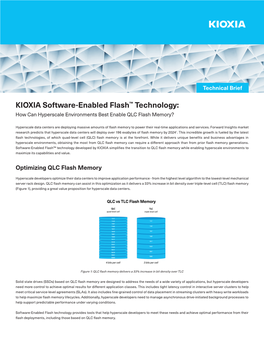 KIOXIA Software-Enabled Flash™ Technology: How Can Hyperscale Environments Best Enable QLC Flash Memory?