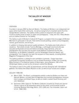 The Gallery Fact Sheet