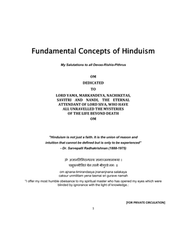 Fundamental Concepts of Hinduism