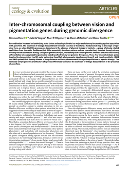 Inter-Chromosomal Coupling Between Vision and Pigmentation Genes During Genomic Divergence