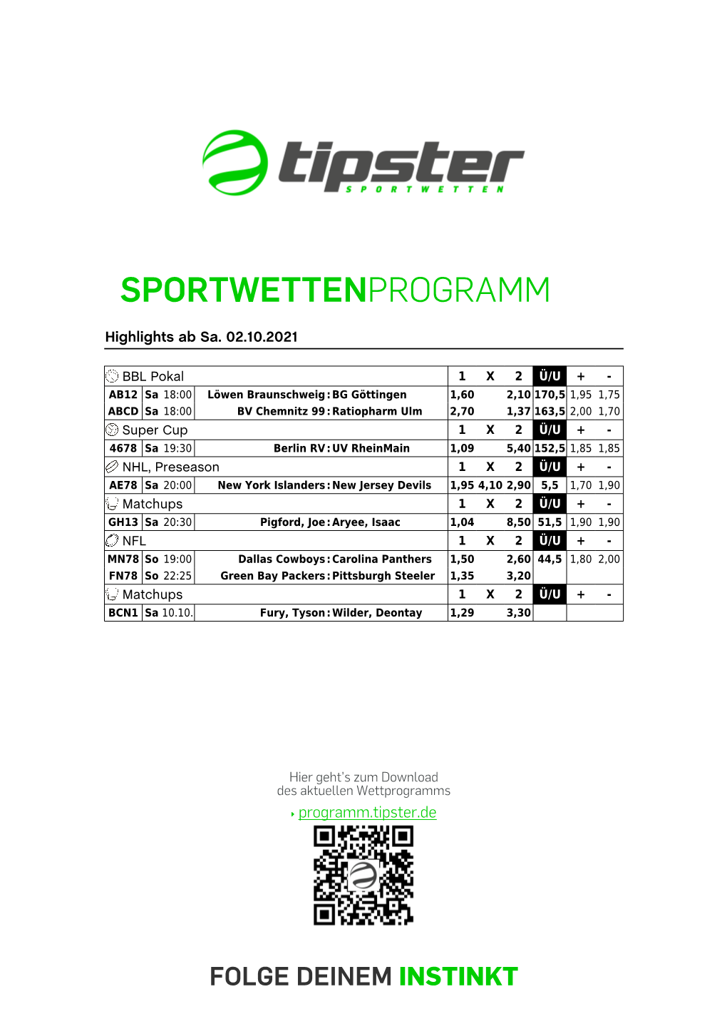 Sportwettenprogramm