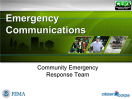 CERT Emergency Communications Module