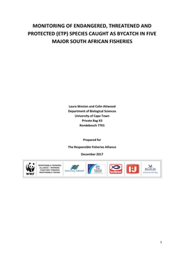 (Etp) Species Caught As Bycatch in Five Major South African Fisheries