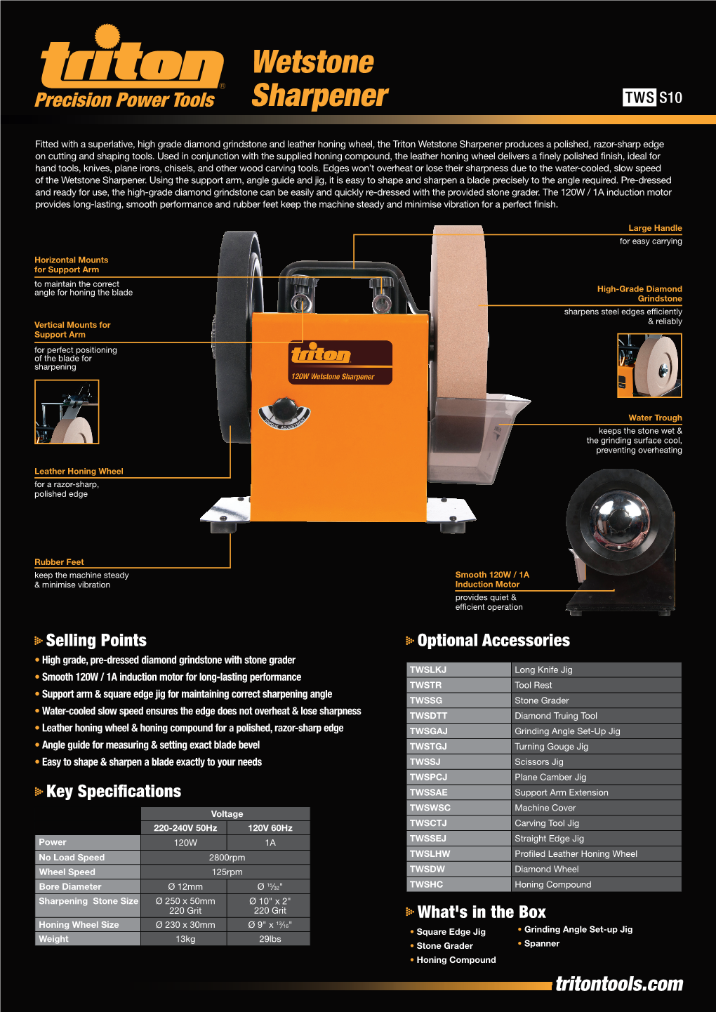 Wetstone Sharpener TWS S10