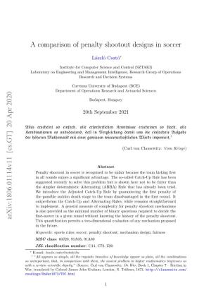 A Comparison of Penalty Shootout Designs in Soccer Arxiv:1806.01114
